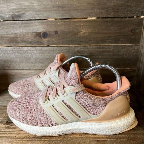 Womens Adidas Ultraboost 4.0 Chalk Coral Pink Running Sneakers Shoes Size 6.5 M - Picture 5 of 6